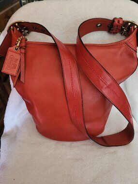 Coach Vermilliion (orangy-red) Vintage 2007 Bleecker Bucket Bag
